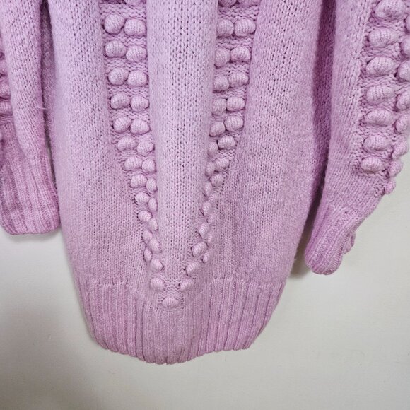 SOLD Hayley Menzies Gloria Alpaca Bubble-Knit Long Cardigan Sz M Lilac - Picture 11 of 11